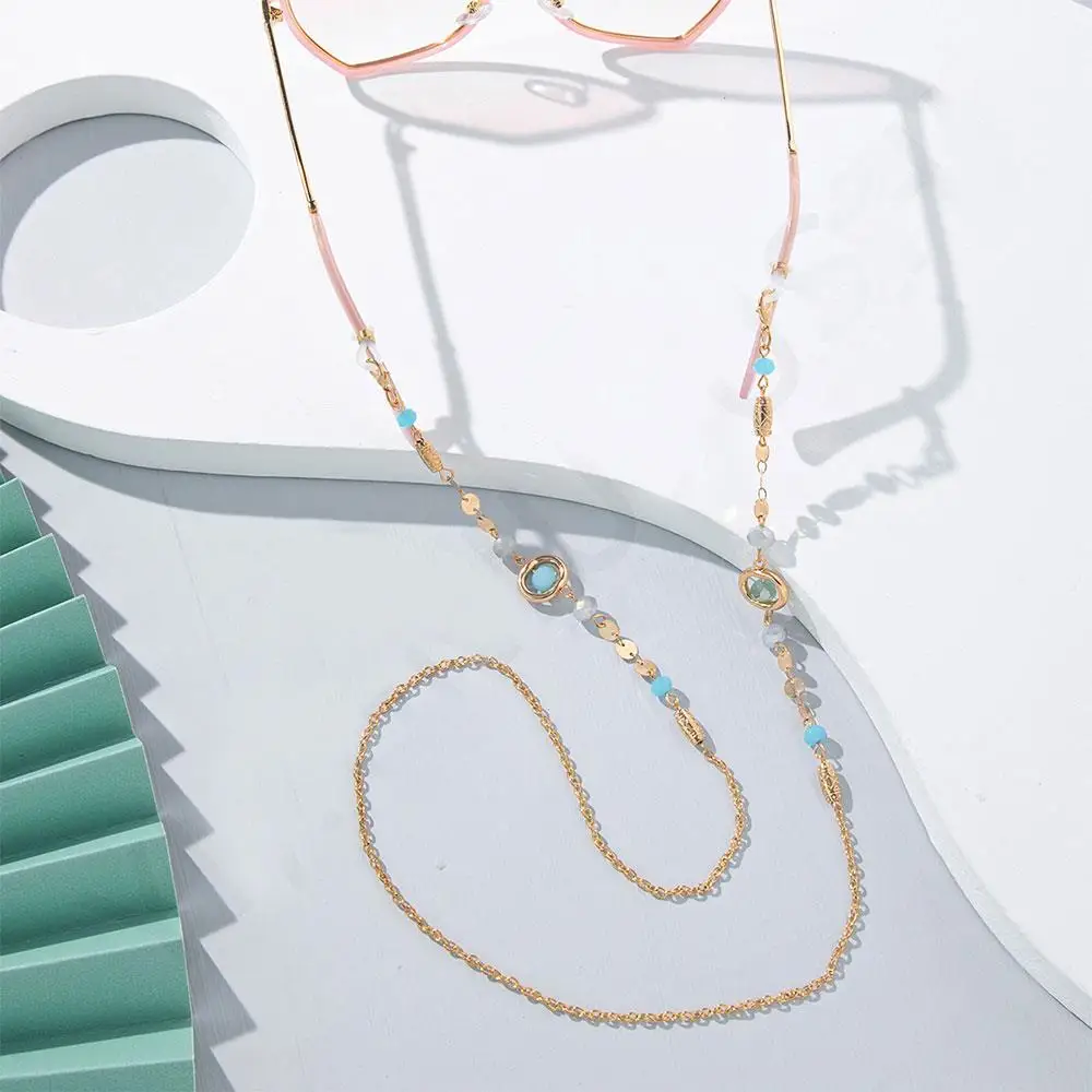 

Glasses Hanging Chain Neck Glasses Hanging Metal Chain Rhinestone Chain Non-Falled Ocean Anti-Loss Anti-Slip Eyeglasses Chain