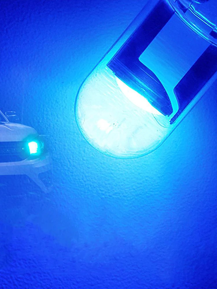 4X voiture W5W 194 T10 LED boîtier en verre Cob Auto ampoule blanc rouge bleu jaune coffre cale plaque d'immatriculation lampe dôme queue feu de secours