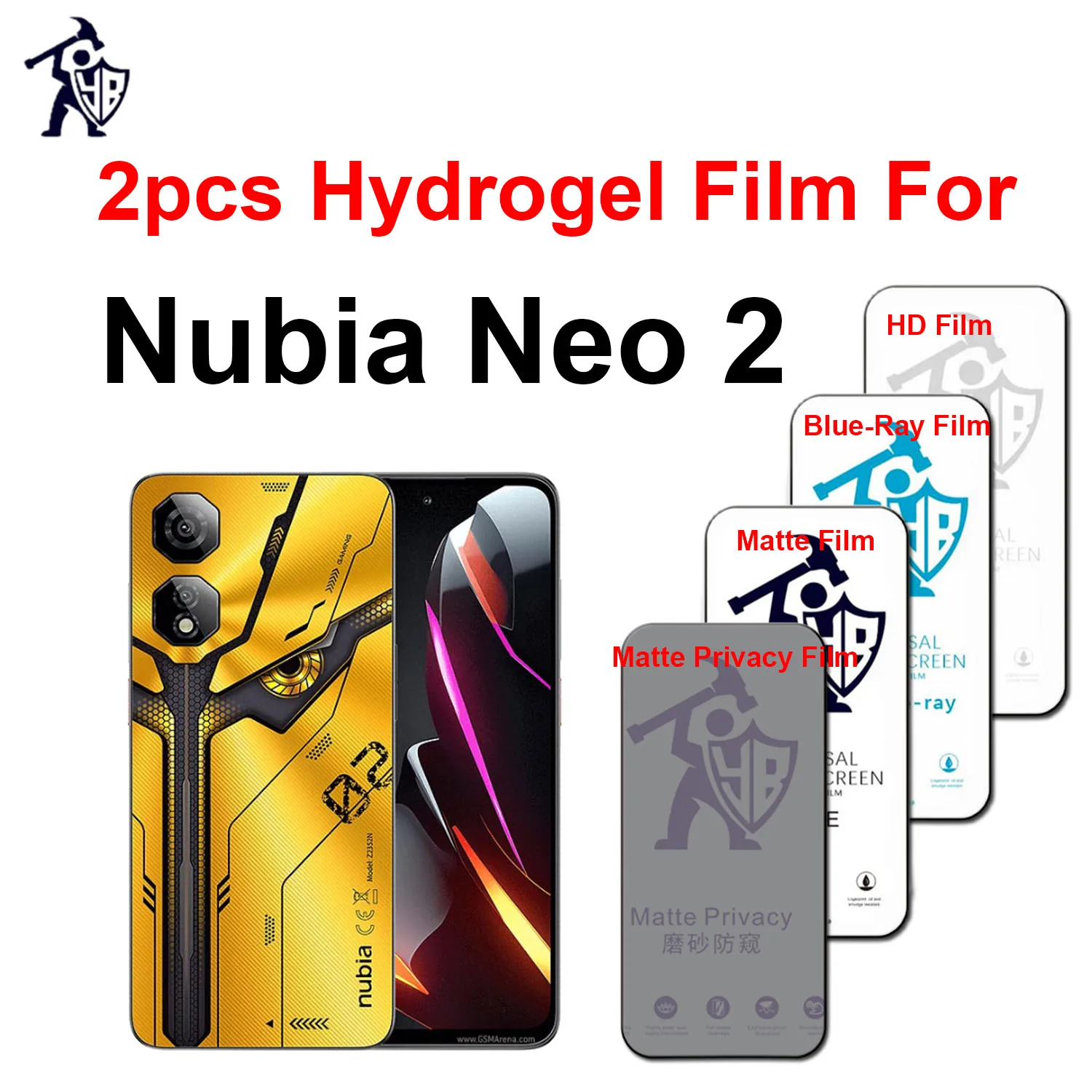 2 шт., Гидрогелевая Защитная пленка для экрана ZTE Nubia Neo 2