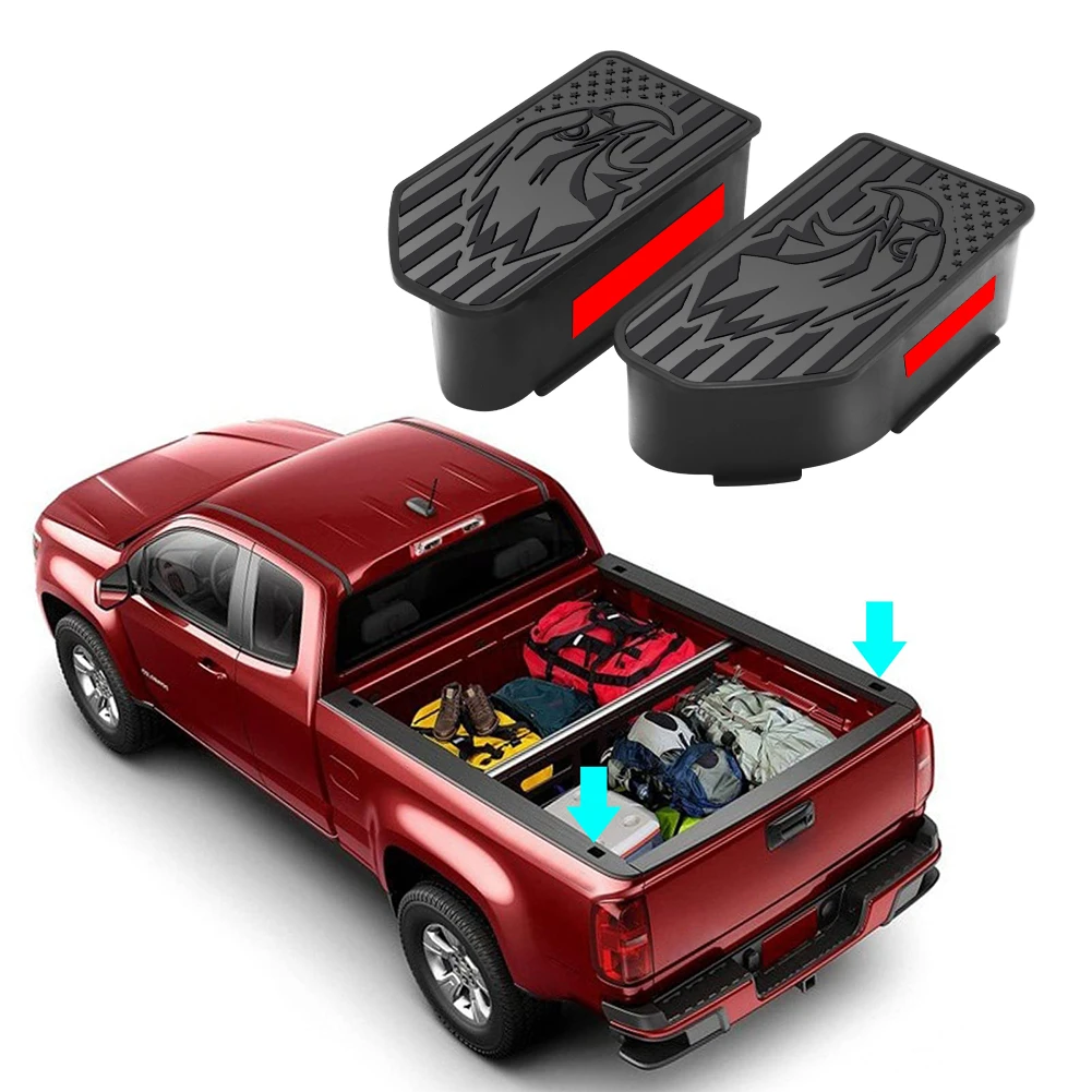 2PCS  Truck Bed Rail Stake Pocket Cover Caps Rail Hole Plugs For Chevrolet 1500/GMC 1500 20-22 Silverado Sierra 2500 3500 HD