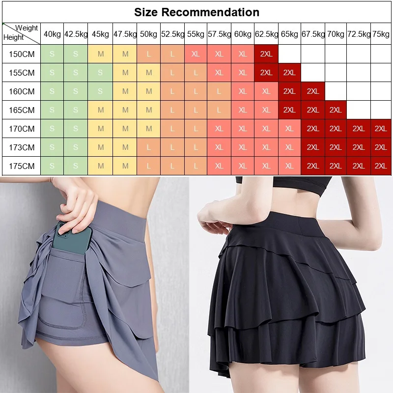 Saias de tênis para treino feminino, bolso sexy para dança de golfe, shorts de fitness plus size, calças de cintura alta, XXL