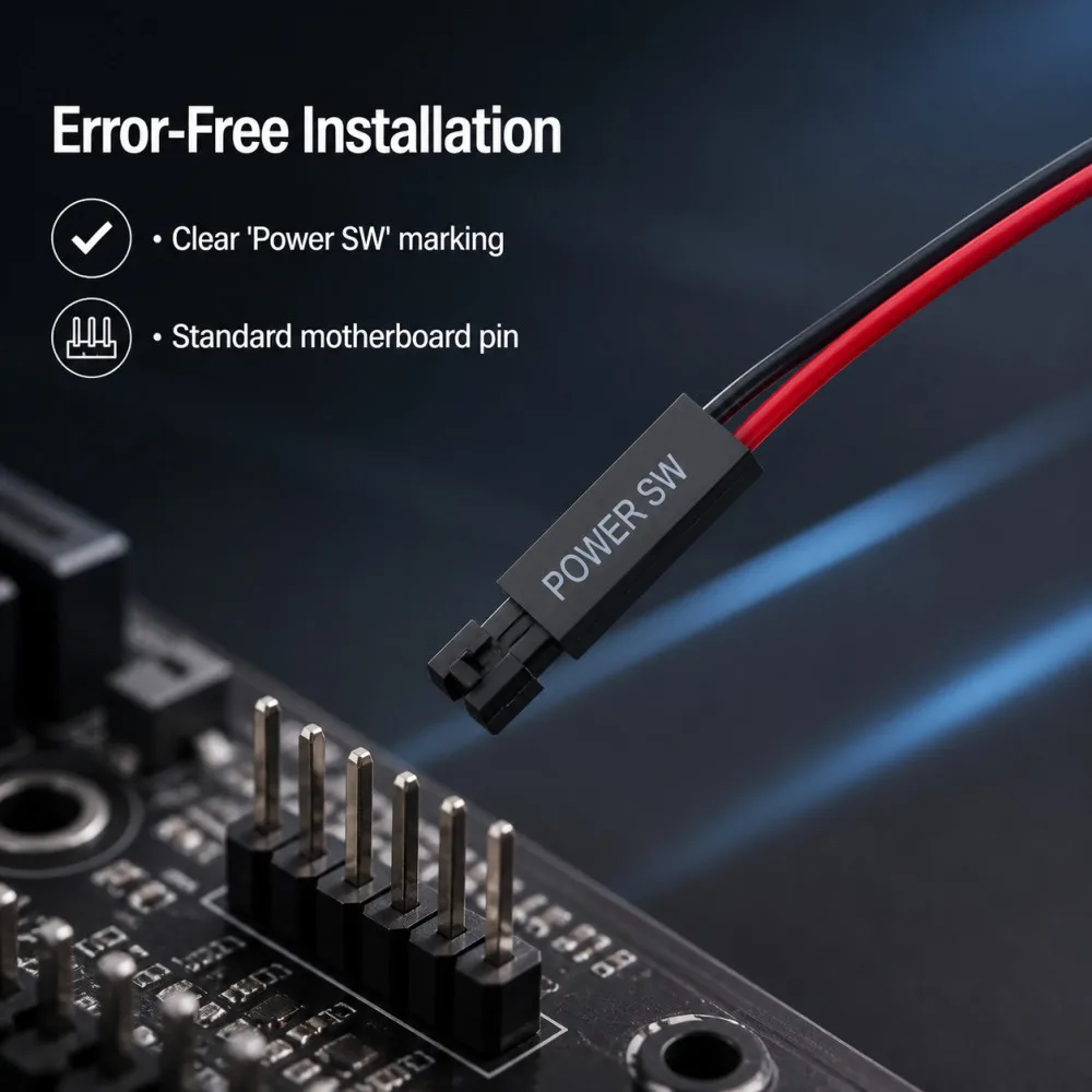 New Hot Sale 100pcs Desktop Computer PC Motherboard on / Off Button Power Line Cable Wholesale