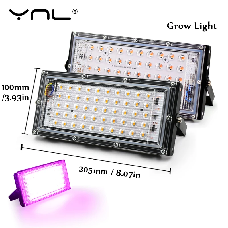 Imagem -04 - Full Spectrum Grow Light Phyto Lâmpada para Plantas Tenda Flor Semeadura Interior Exterior Holofote Led Ip65 50w ac 220v