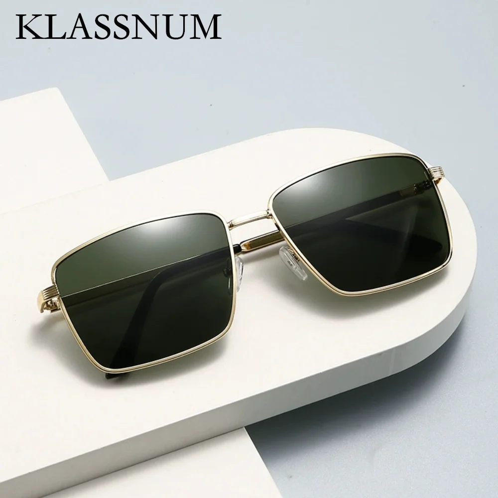 Vintage Men Large Frame Sunglasses Women Brand Designer Metal Classic Square Sun Glasses UV400 Punk Shades Driving Goggles 2025