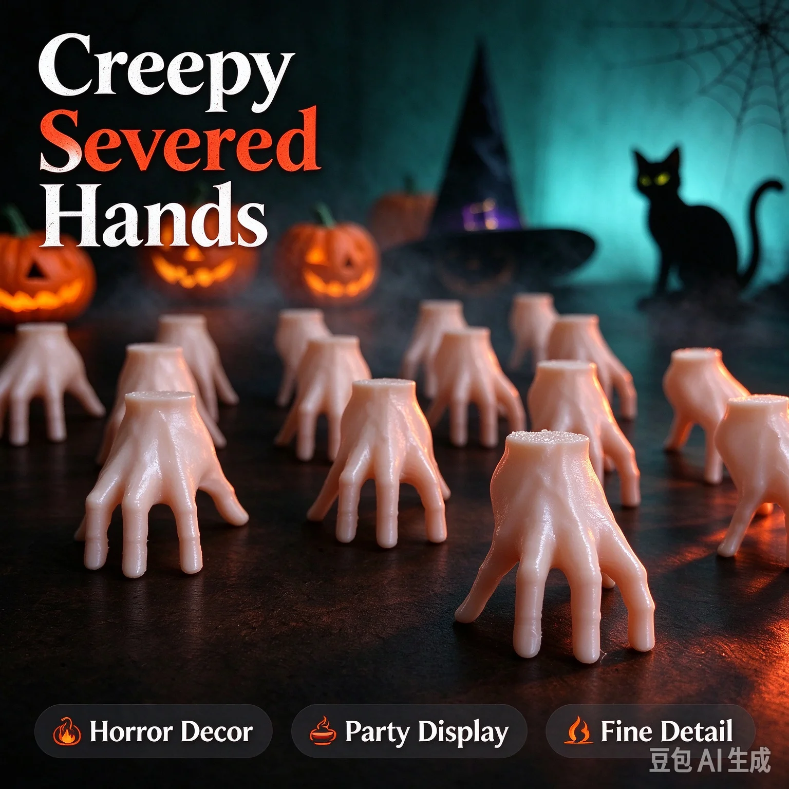Mini Plastic Hands Halloween Horror - Spooky for Escape Room Haunted House Party Props