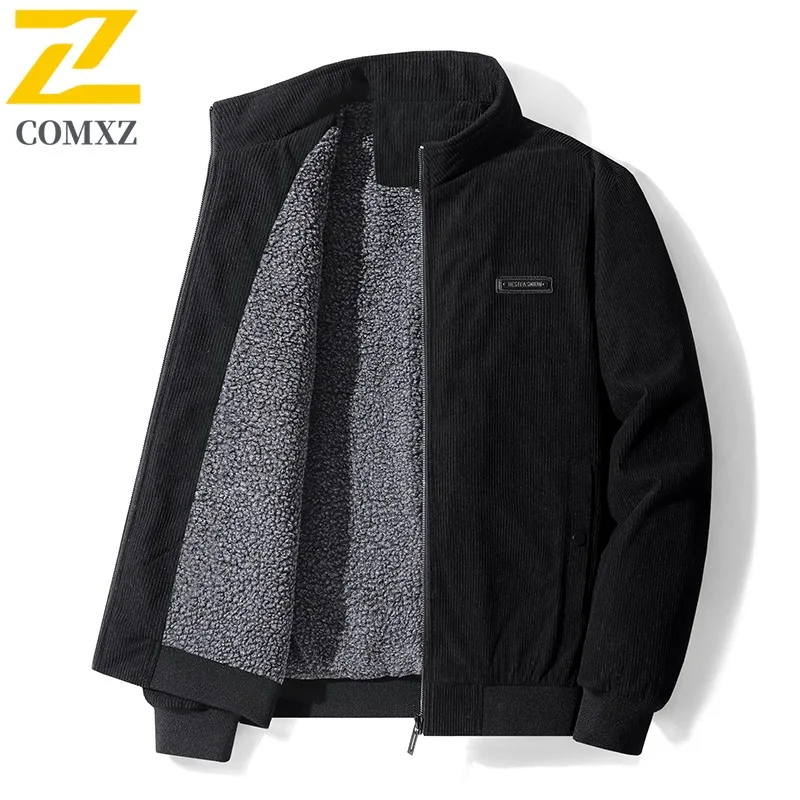 

COMXZ Men's Winter Jacket 2025 Stand Collar Snow Warm Design Business Trip Classic Jacket Street Leisure Cold-Proof Fleece Coat