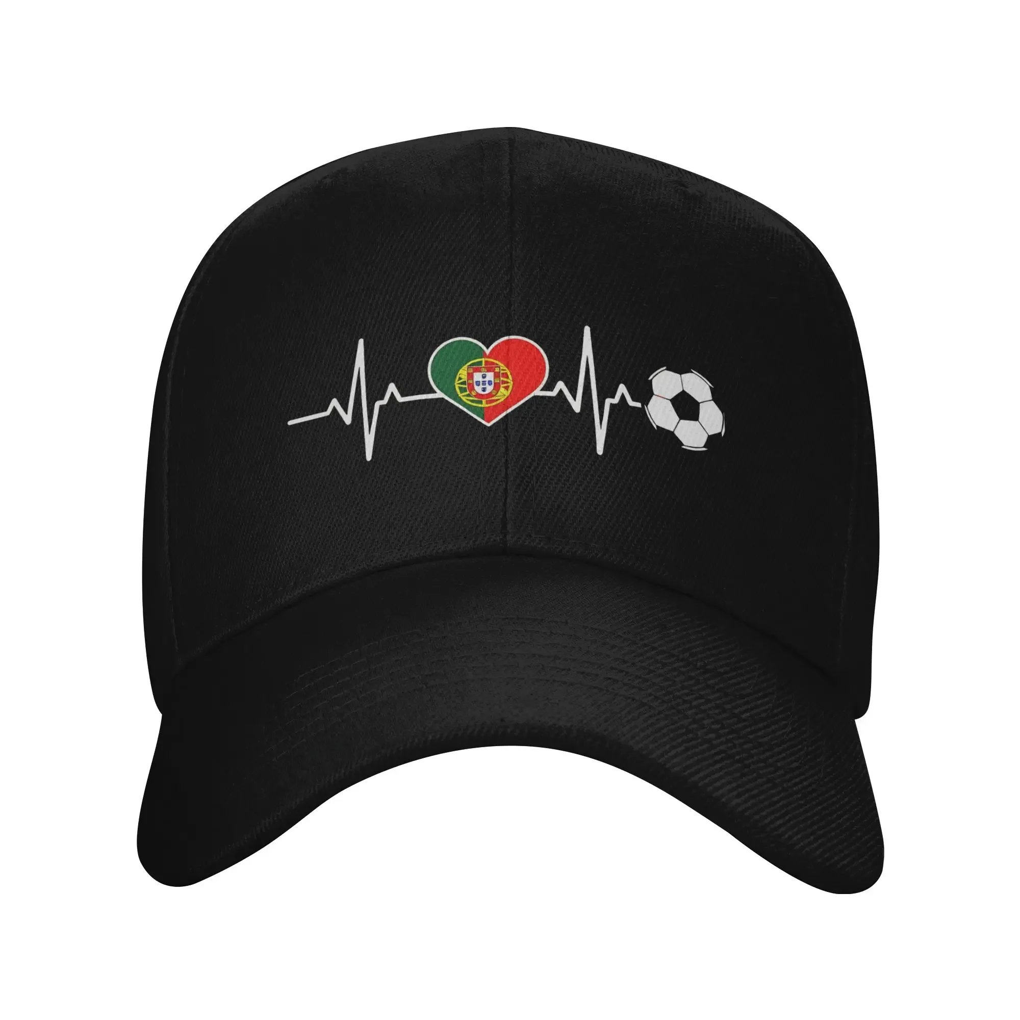 New Portugal Football Heartbeat  Seleção Das Quinas Soccer Baseball Cap Running Hippie Wholesale Trucker Hat Unisex Men Snapback