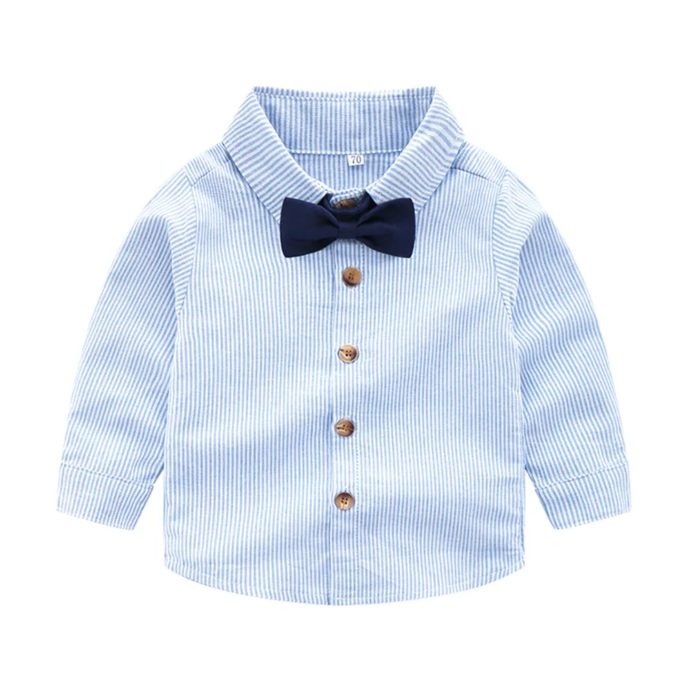 Toddler Teenager Party Wedding Clothes School Uniform Boys Shirts Long Sleeve Turn-down Collar Kids Cotton Shirt Children Tops