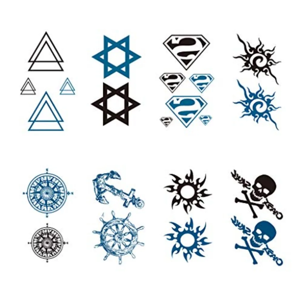 

Пара крошечных временных татуировок, 8 листов, водонепроницаемые реалистичные поддельные татуировки с треугольным компасом для мужчин и женщин, боди-арт 2025