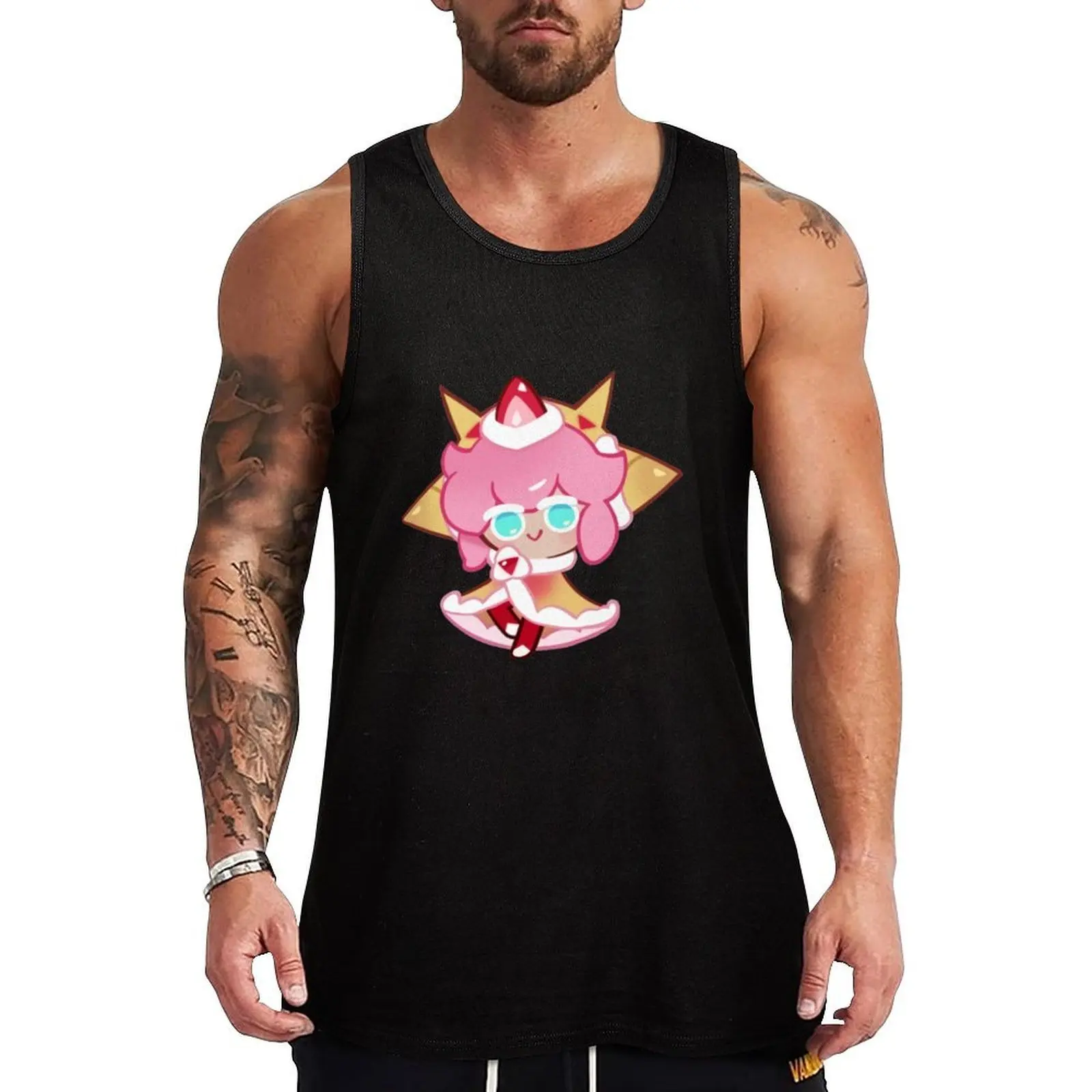 

Strawberry Crepe Cookie! Cookie Run Kingdom Tank Top Men's clothes luxury style T-shirt male men gym clothing gym men