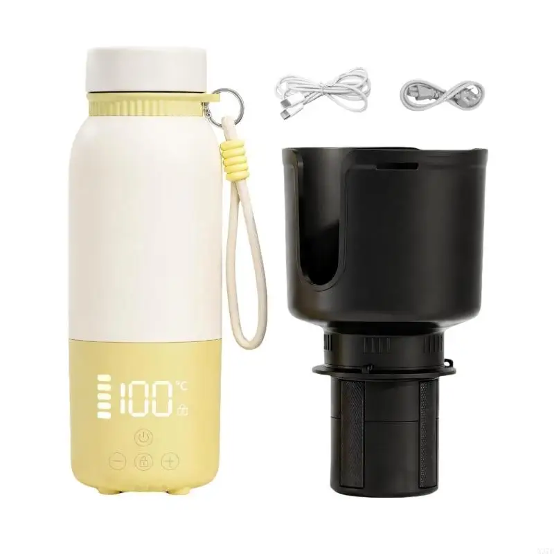 Electric Heated Water Kettle with 35-65°C Wireless Mode, 35-100°C Powered Heating and Adjustable Digital Temperature X37F