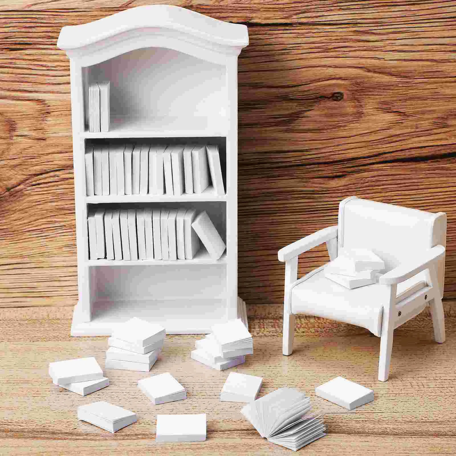 50 Pcs Mini Book Toy Books For Kids House Ornament Miniature Dollhouse Notebook Blank Ornaments Model Decor