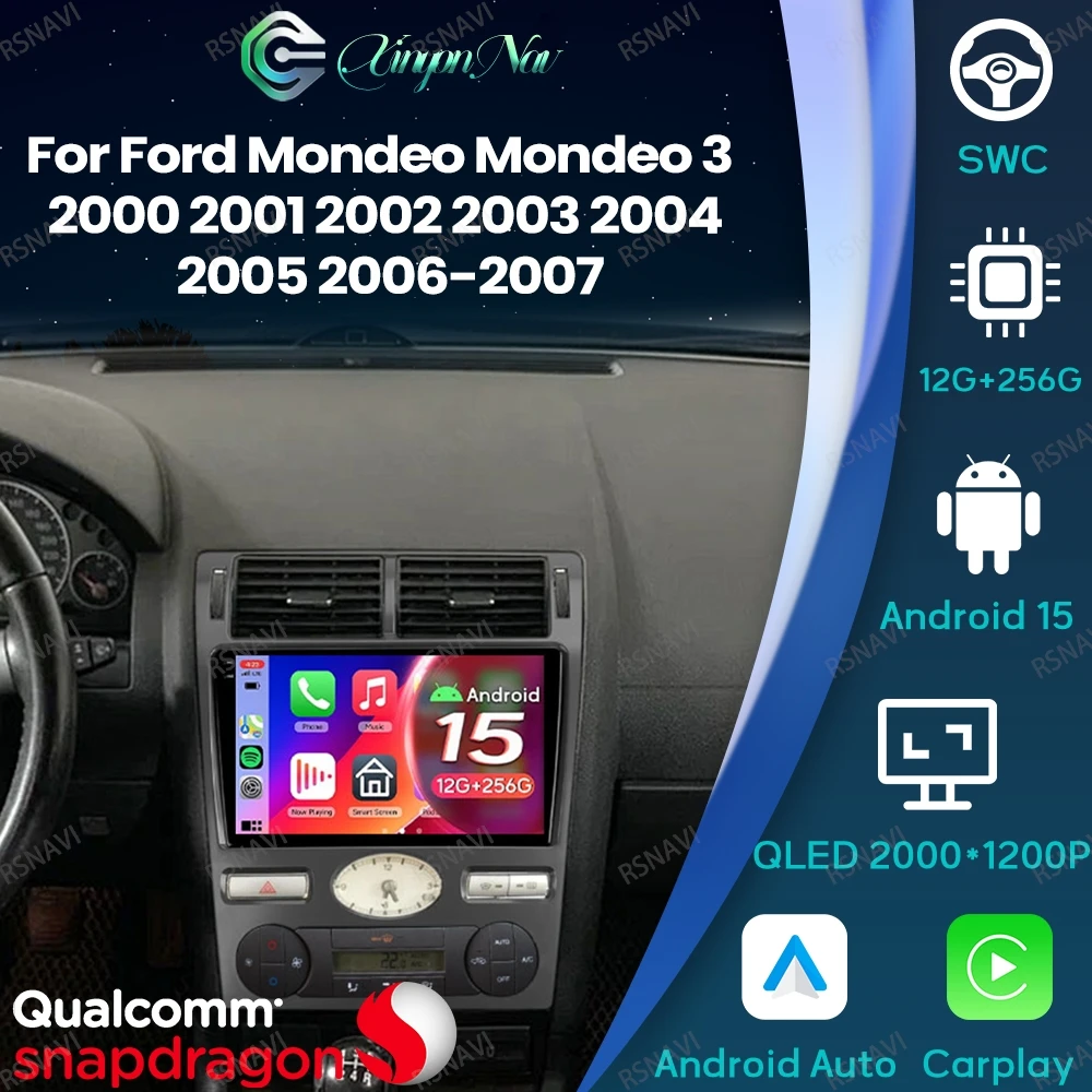 

Android 15 For Ford Mondeo Mondeo 3 2000 2001 2002 2003 2004 2005 2006-2007 AUTO Viedo Player Car Radio DSP Multimedia Qualcomm