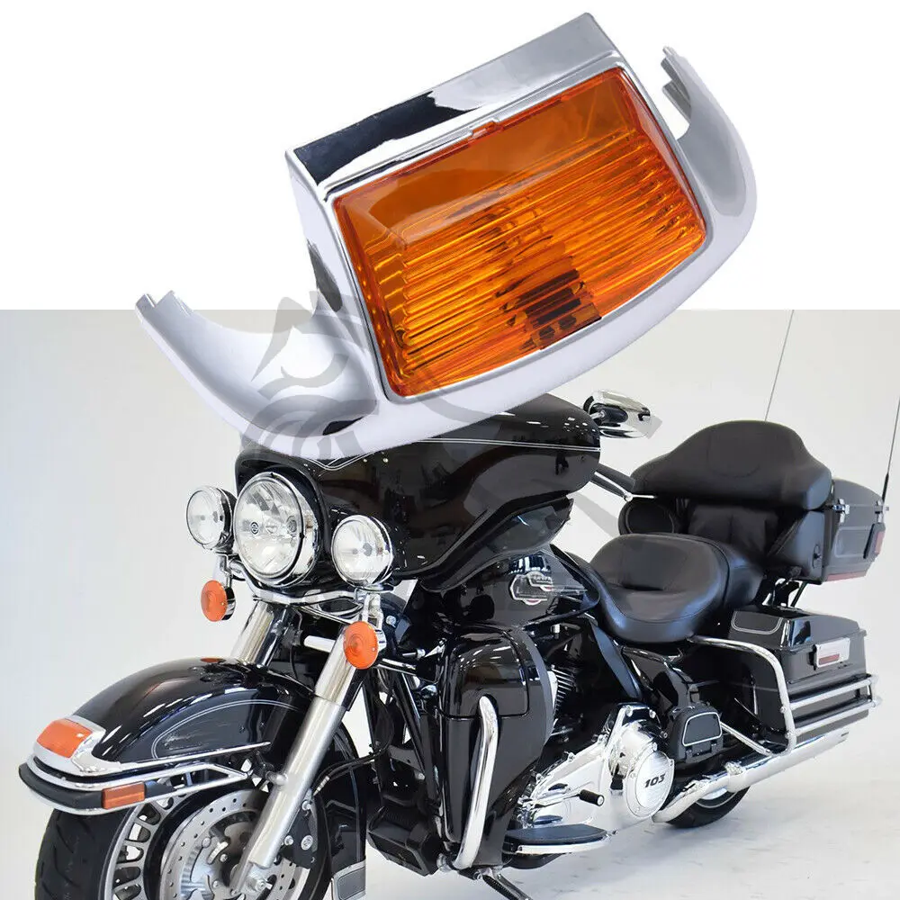 Softail Classic Motorcycle 4color Lens Front Fender Tip Light Lamp Edge 5050LED Chrome For Harley FLSTC Heritage