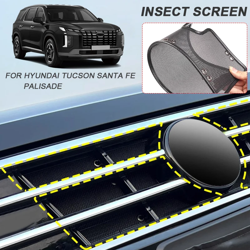 4PCS Car Insect-proof Air Inlet Protection Cover Airin Insert Net For Hyundai Palisade LX2 SANTA FE TM MX5 TUCSON NX4 2018-2026