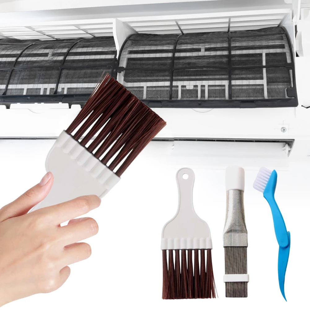 3Pcs Fin Cleaning Brush Ergonomic Air Conditioner Cleaning Brush for Cleaning Air Conditioners Refrigerators