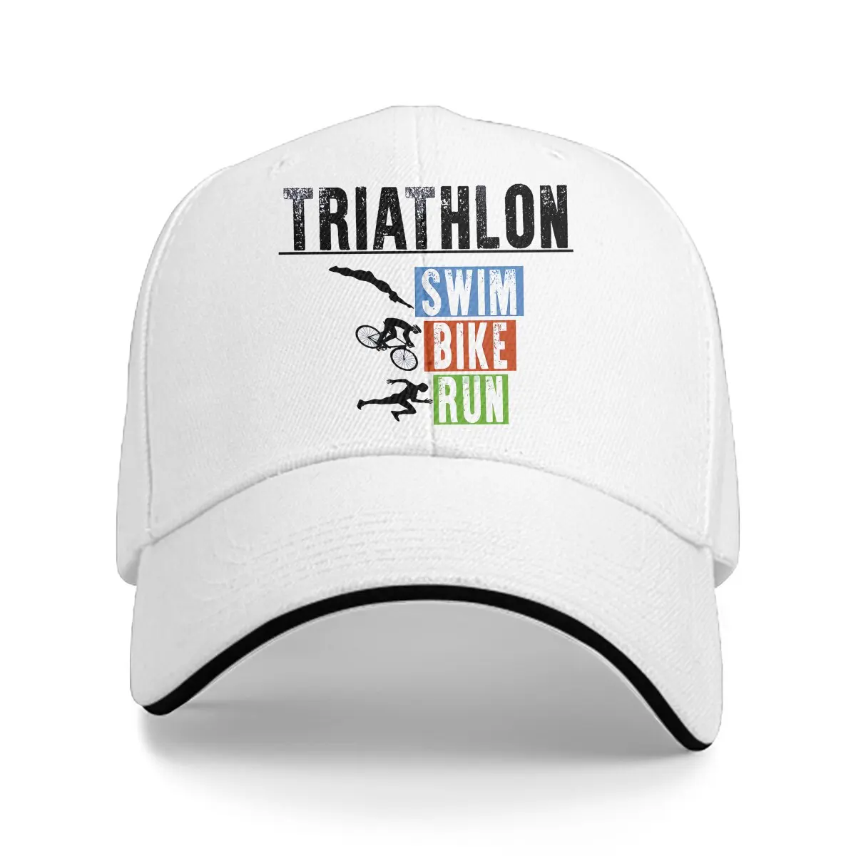 Pure Color Dad Hats Triathlon Triathlete Men\'s Hat Sun Visor Baseball Caps Triathlon Peaked Cap