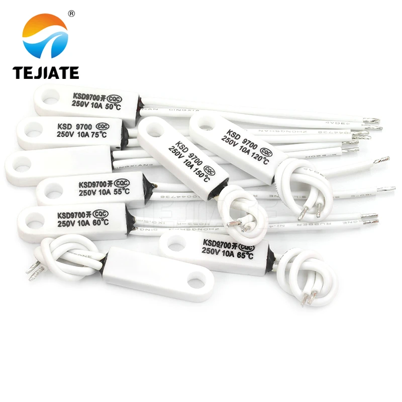 KSD9700 Ceramiczny przełącznik kontroli temperatury z otworem 40/50 stopni ~ 150 stopni normalnie otwarty normalnie zamknięty 5A/10A 250V