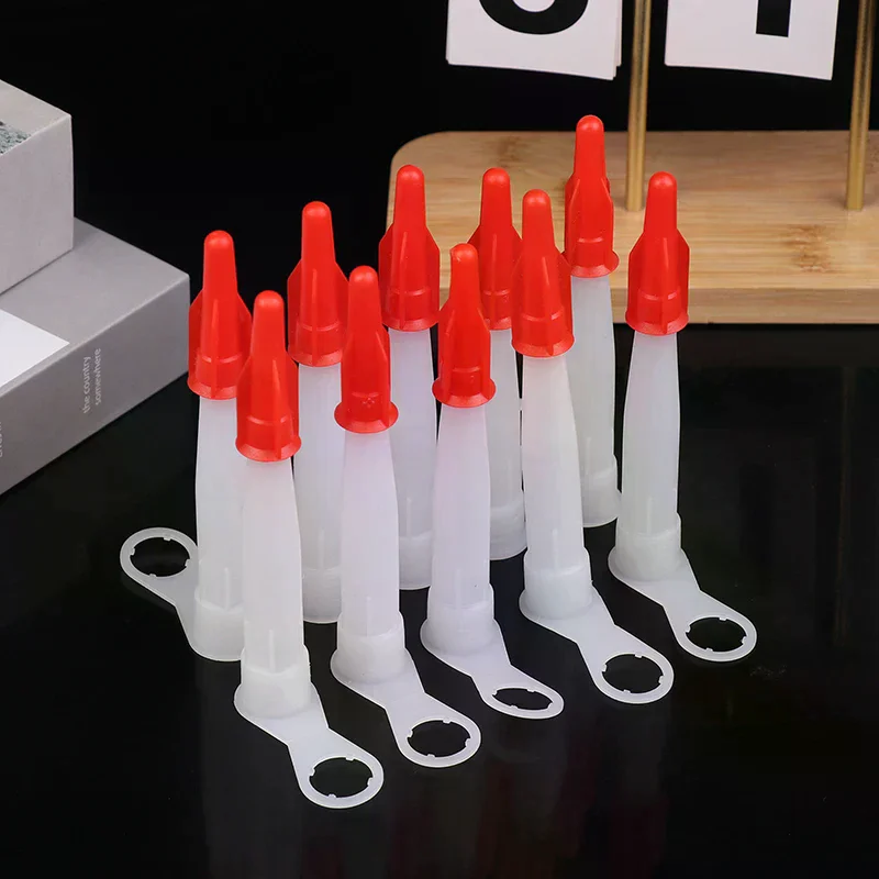 10Pcs Spare Silicone Nozzle Sealant Tool Kit Re-sealable Mastic Cartridge Spare Nozzles Screw Cover For Caulking Pipes