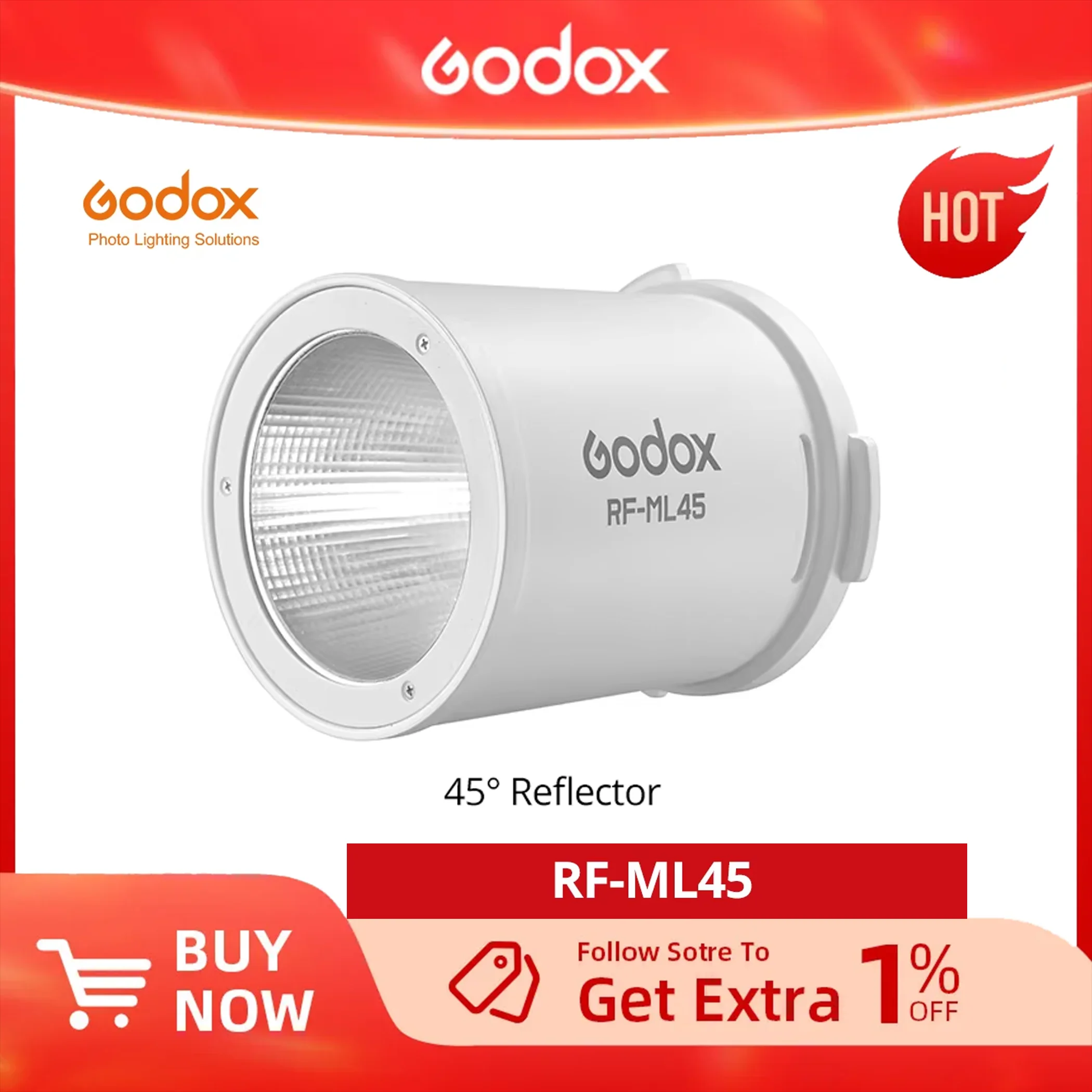 

Godox ML100R Accessories: ML-CFL5 Silicone Fresnel ML-CS30 ML-SF3030 Softbox & RF-ML45 Lens Reflector