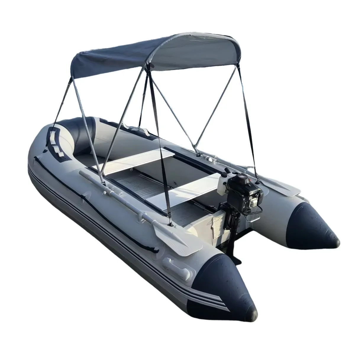 

Customizable 5m Inflatable Rescue Boat PVC Foldable Inflatable Fishing Boat With Awning