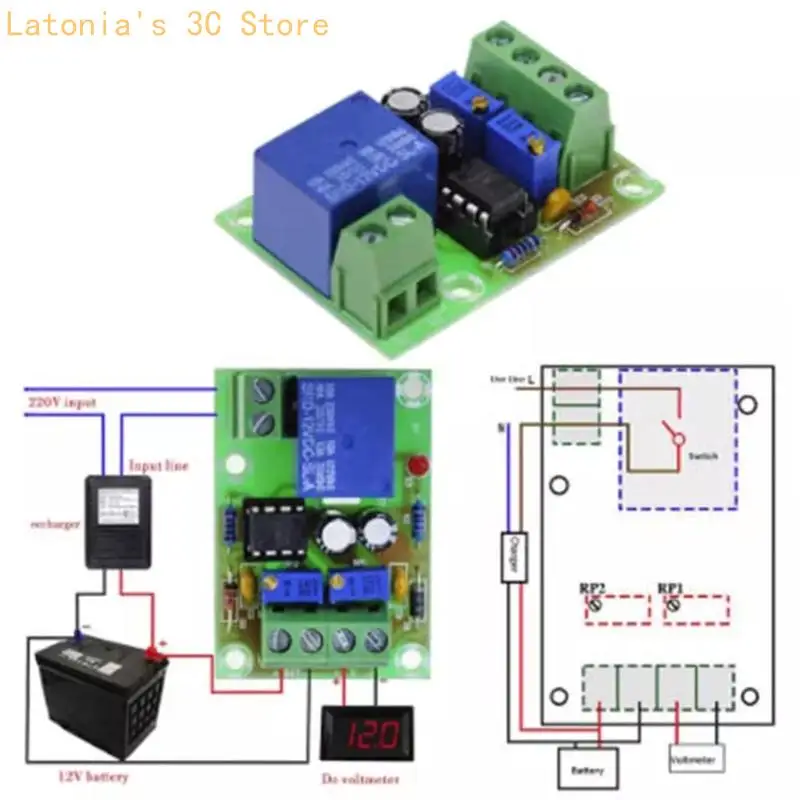 Effizientes Batterieladegerät-Steuermodul für 12-V-Anwendungen. Automatische Spannungsabschaltung bei 14,8 V. Erstladung bei – Detail 3