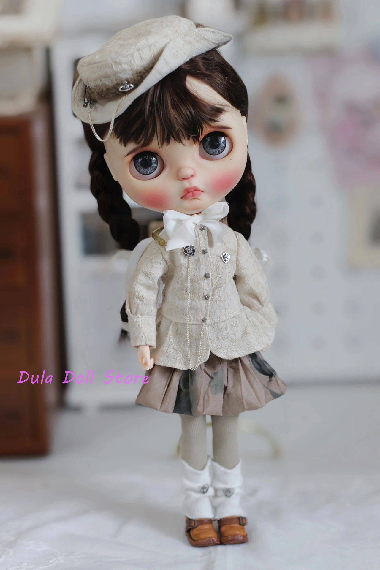 

Dula Doll Clothes and dress Cute British Girl Outfit Blythe ob24 ob22 ICY JerryB 1/6 Doll Accessories