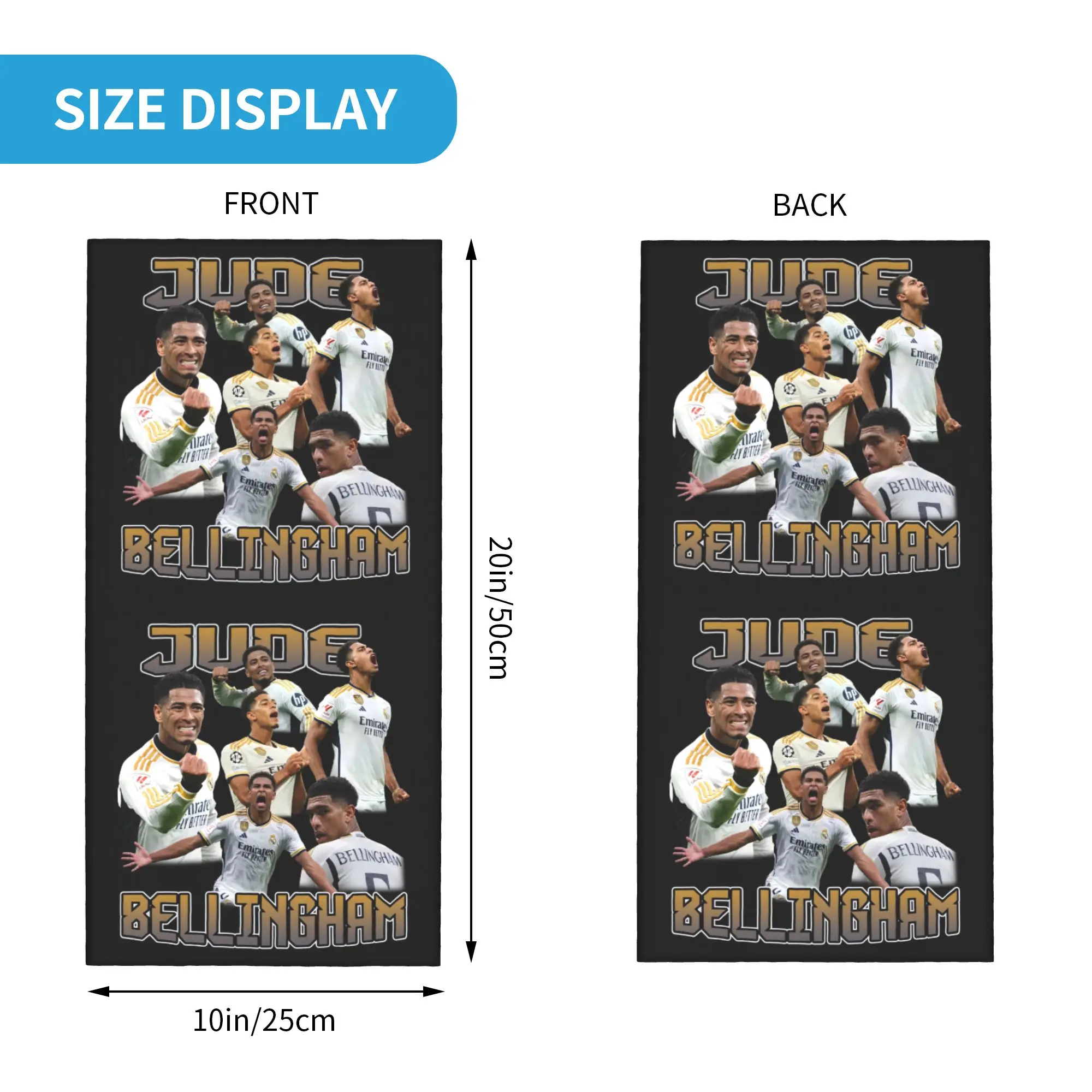 Custom English Football Soccer Stars Bandana Winter Neck Warmer Men Windproof Wrap Face Scarf for Hiking  Gaiter Headband