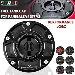 For DUCATI Panigale V4 V4S V4R V2 Streetfighter V4 V2 Motorcycle Fuel Tank Cap Keyless Quick Release Oil Gas Tank Cover CNC Logo