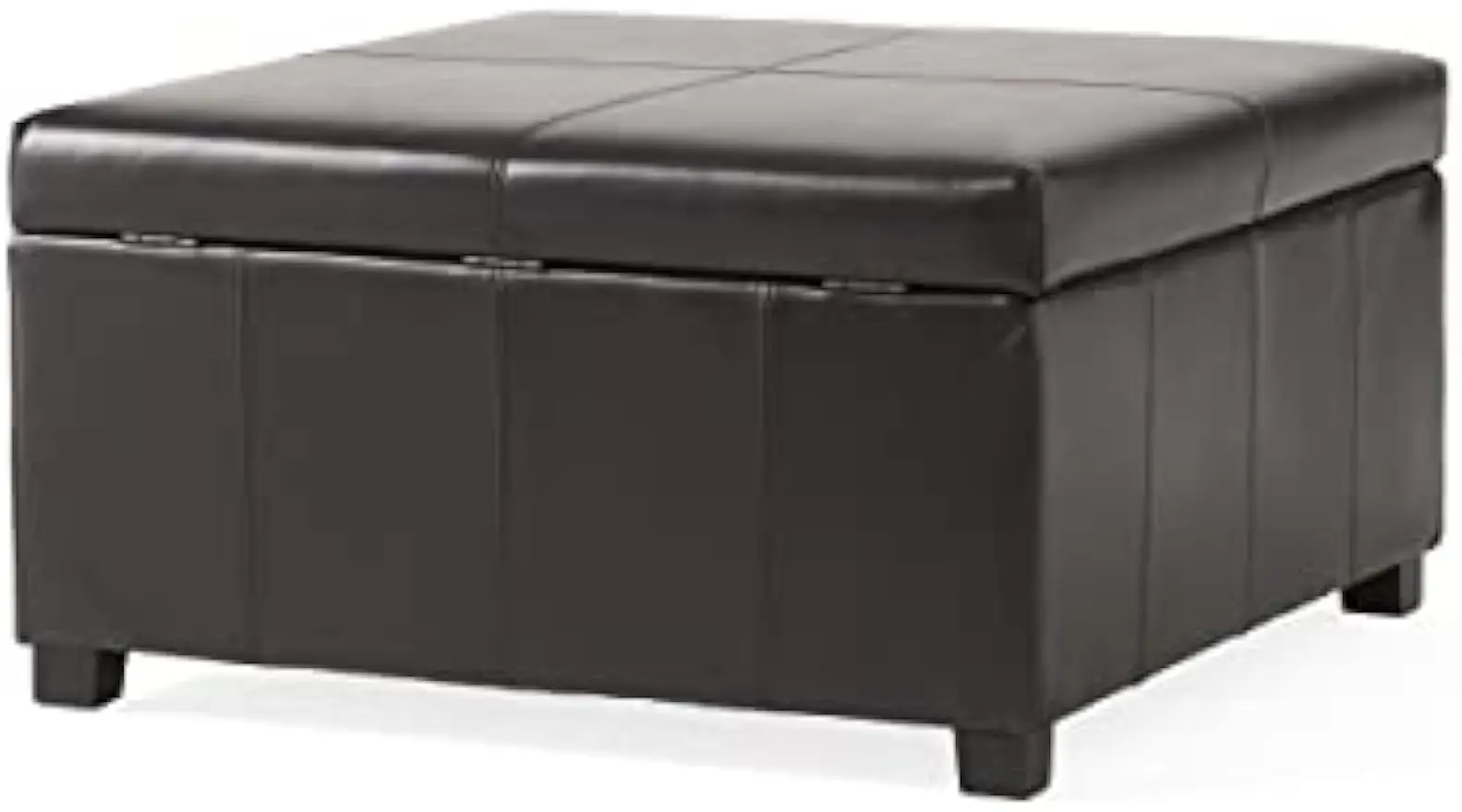 Christopher Knight Home Living Berkeley Brown Leather Square Storage Ottoman, Espresso