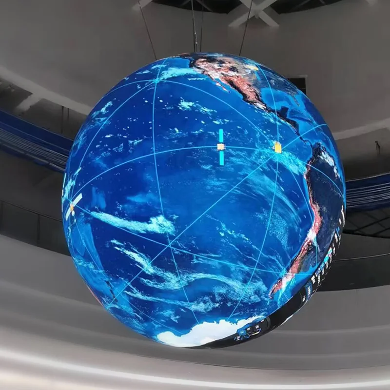 شاشة LED كروية داخلية كاملة الألوان P4 بقطر 1.5 متر و700 سطوع للإعلان