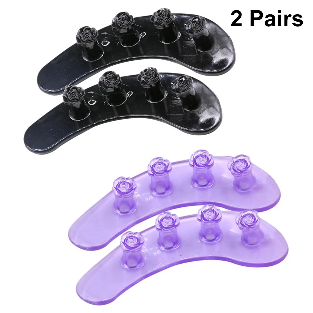 2Pcs Rose Silicone Finger Splitters for Nail Art Flexible Cute Flower Design Professional Manicure Tool Nail Art Spacers Finger