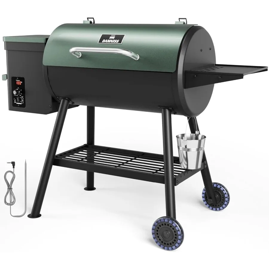 Pellet Smoker Grill Combo with 565 SQ.IN Cooking Area and PID Temperature Control 180450F for Outdoor Patio and Backyard Roasti