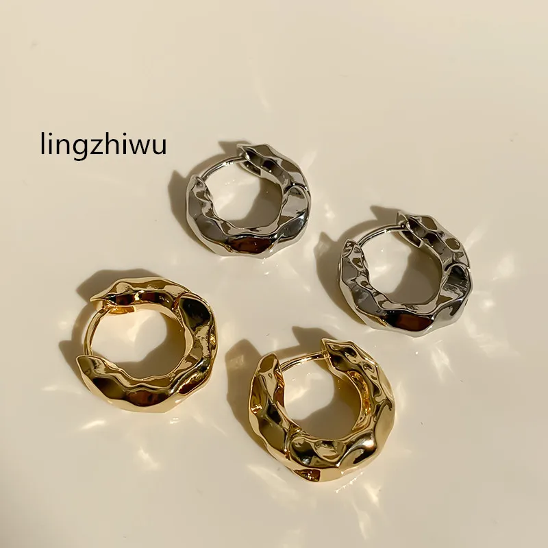 

lingzhiwu British Design Circle Round Earrings Top Quality European Earrings New Arrival