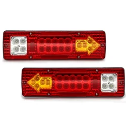 Luz trasera de freno para coche, lámpara de marcha atrás, señal de giro de parada para remolque, camión, caravanas, luces traseras, furgoneta, 19led