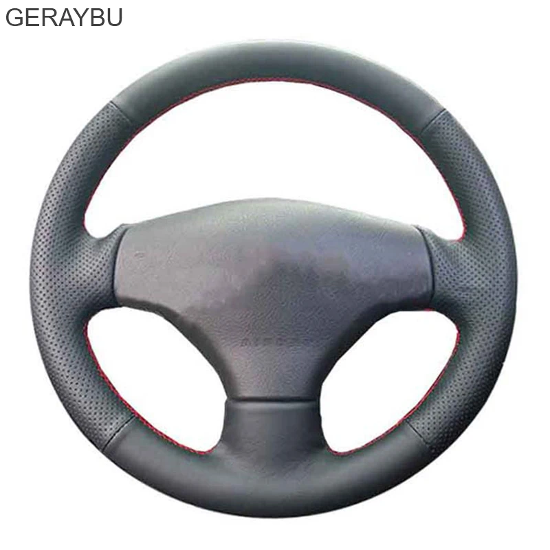 DIY Customized Car Steering Wheel Cover For Peugeot 206 1998-2005 206 SW 2003-2005 206 Auto Artificial Leather Steering Wrap