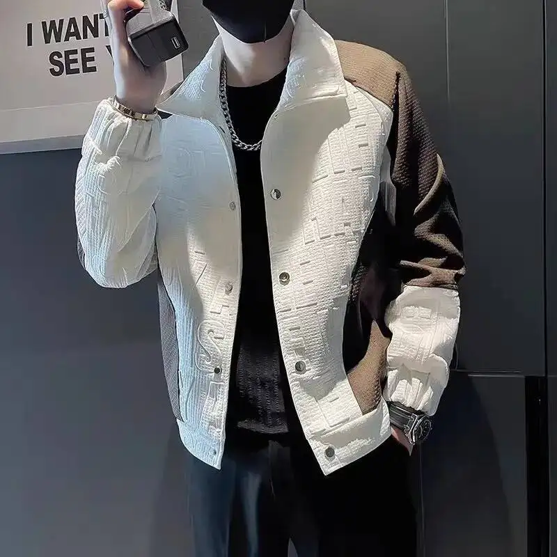 سترة رجالية معطف 2025 الخريف الشتاء سترة سليم صالح بياقة سترة سترة سترة نمط العصرية ملابس خارجية متعددة الاستخدامات #1