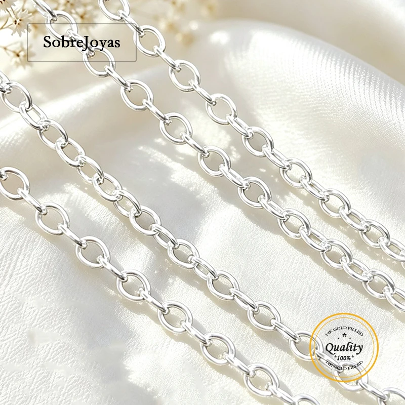 925 Sterling Silver 1.7mm Chain 100cm Unfinished DIY Jewelry Findings for Bulk Wholesale