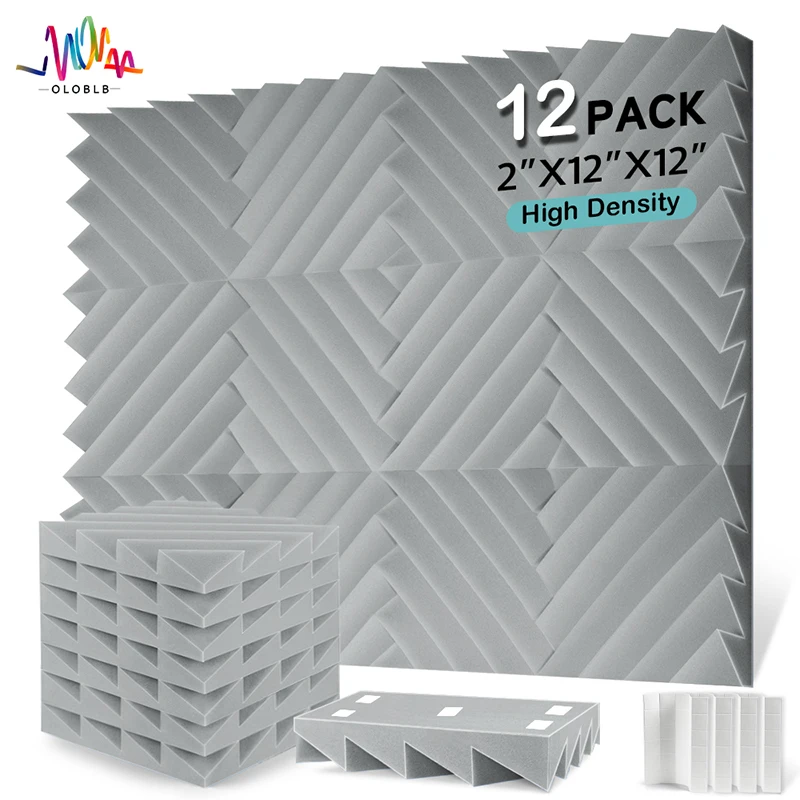 

Panel Soundproofing 12 Pcs, High Density Accessories For The Home Decoration, Diamond Groove Foam Decorative Wall Panels Ceiling