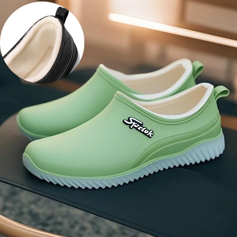 New Wateproof Slip-proof Rain Boots Women Rubber Chef Work Shoes Ladies Durable Water Boots for Mud Snow Outdoor Activities