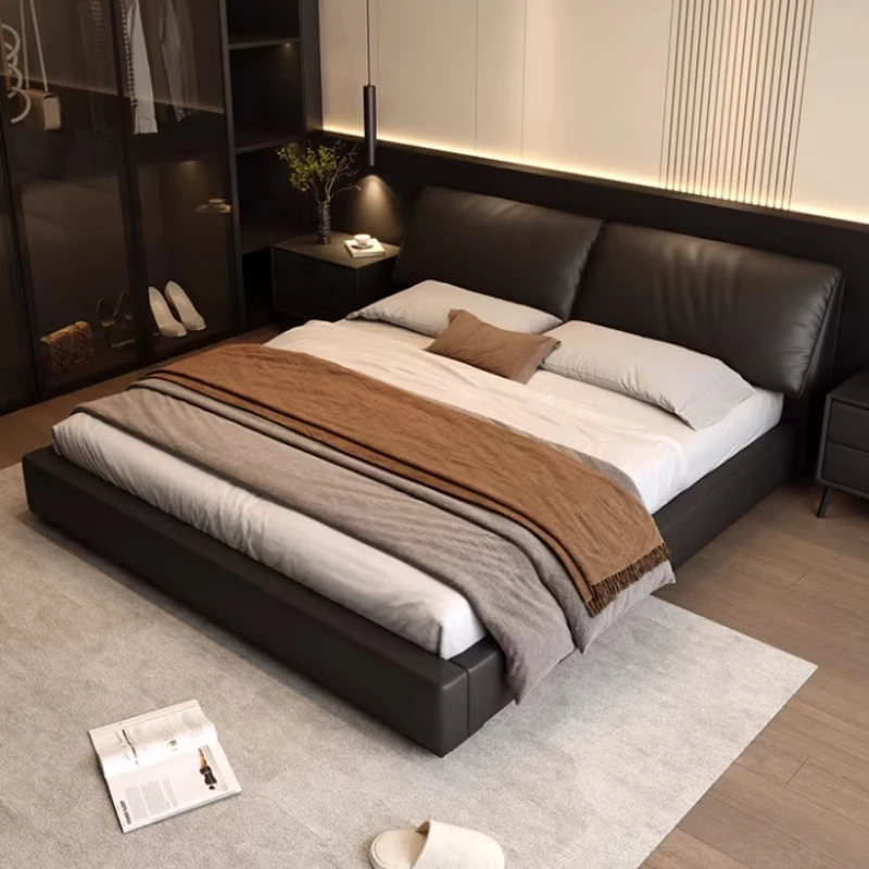 Luxury Modern Elephant Ear Leather bedroom beds and bed frames furniture Double bed 2 people full size beds frame 180x200cm