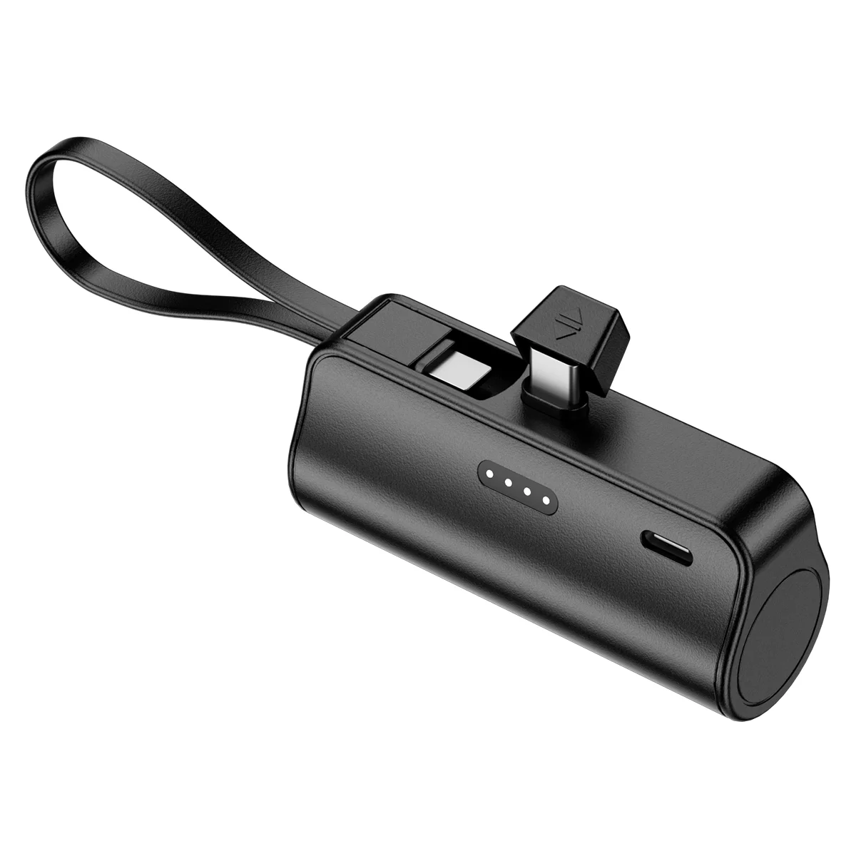Hganus Mini Powerbank 5000mAh Tragbare Taschen-Powerbank mit Integriertem Kabel Externer Akku Typ-C-Ladung für iPhone Xiaomi Huawei
