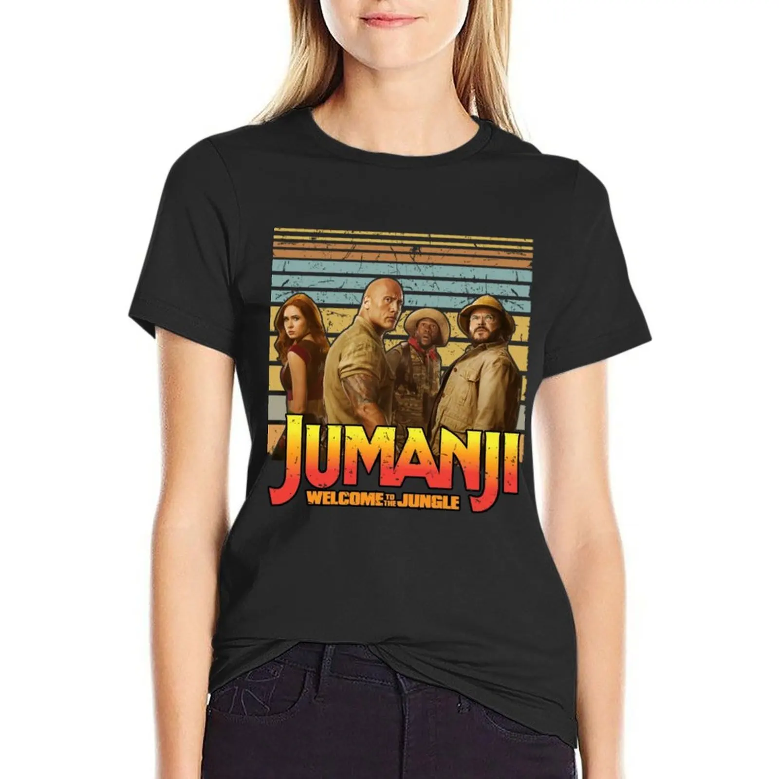 Jumanji T-Shirt lady clothes funny customs design your own vintage clothes workout shirts for Women loose fit