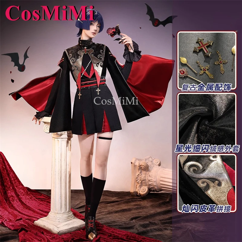 CosMiMi Game Genshin Impact Scaramouche Cosplay Costume Rose Embers Gorgeous Sweet Uniforms Carnival Party Role Play Clothing