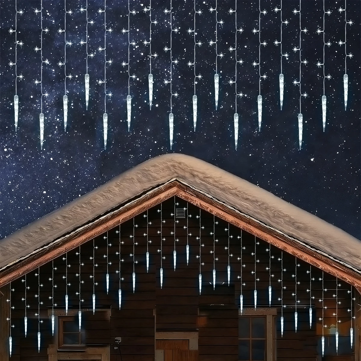 1 قطعة تعمل بالطاقة الشمسية 96LED جليد سلسلة أضواء عيد الميلاد الستار ضوء 8 طرق الإضاءة مثالية للداخلية في الهواء الطلق تزيين في العطلة