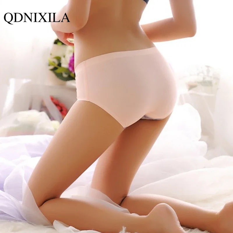 Cute Kitten Panties Women Sexy Ice Silk Girls Low-waist Briefs Cartoon Kawaii Anti-exposure Lingerie for Ladies Female Underwear