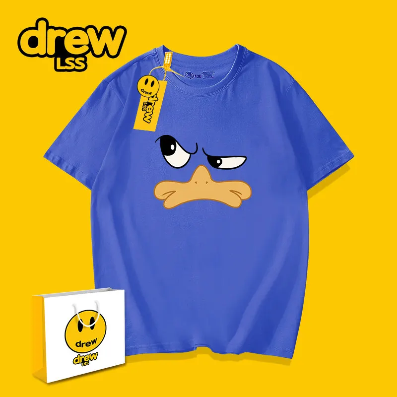 Creative Duck Pure Cotton Printed Parent-child Outfit Children's T-shirt Summer New Loose Casual Korean Version Stylish T-shirt
