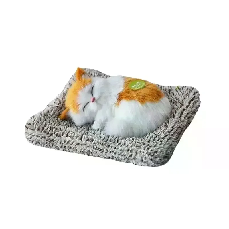 Kawaii Simulation Sleeping Cat Stuffed Animals Display Mold Portable Fake Cat Kittens Doll Ornaments Decoration Kids Plush Toys