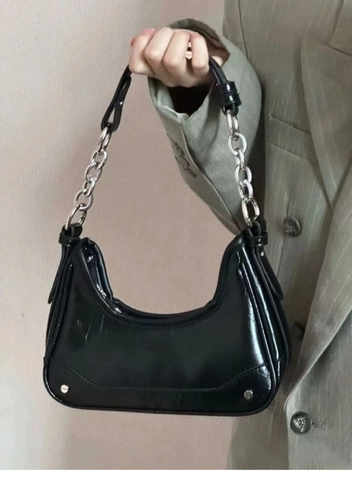 

Women's Shoulder Bag 2025 New Niche Handheld Chain Armpit Bag Senior Sense of Hundred Shoulder Bag