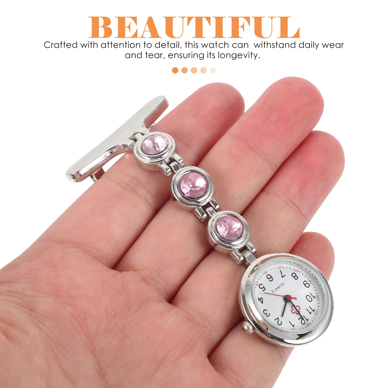 Pocket Watch Women's Digital Display Dial Clip-On Analog Clock Fob Nurse Brooch Pin Hang Pocket Electric Watch Fashion Watches